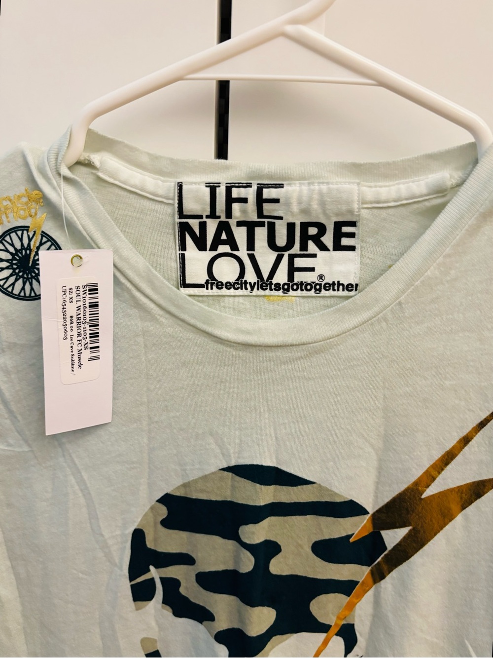 NWT Free City Soul Warrior Gold Foil Tank - Picture 2 of 3